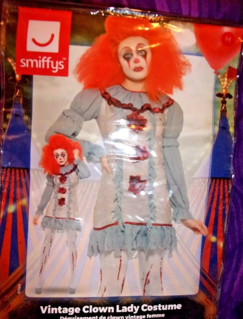 SMIFFYS VINTAGE LADY CLOWN FANCY DRESS UP COSTUME LADIES SZ LARGE
