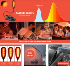 Clip On Book Light Reading Amber Book Light Blue Light Blocking Reading Lamp Kid
