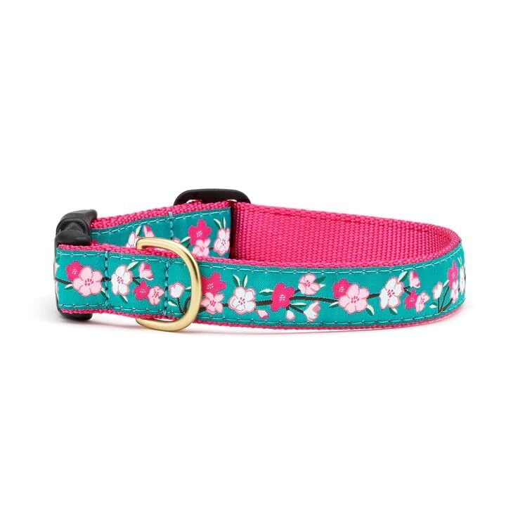 Pink Cherry Blossoms Dog Collar Medium 1