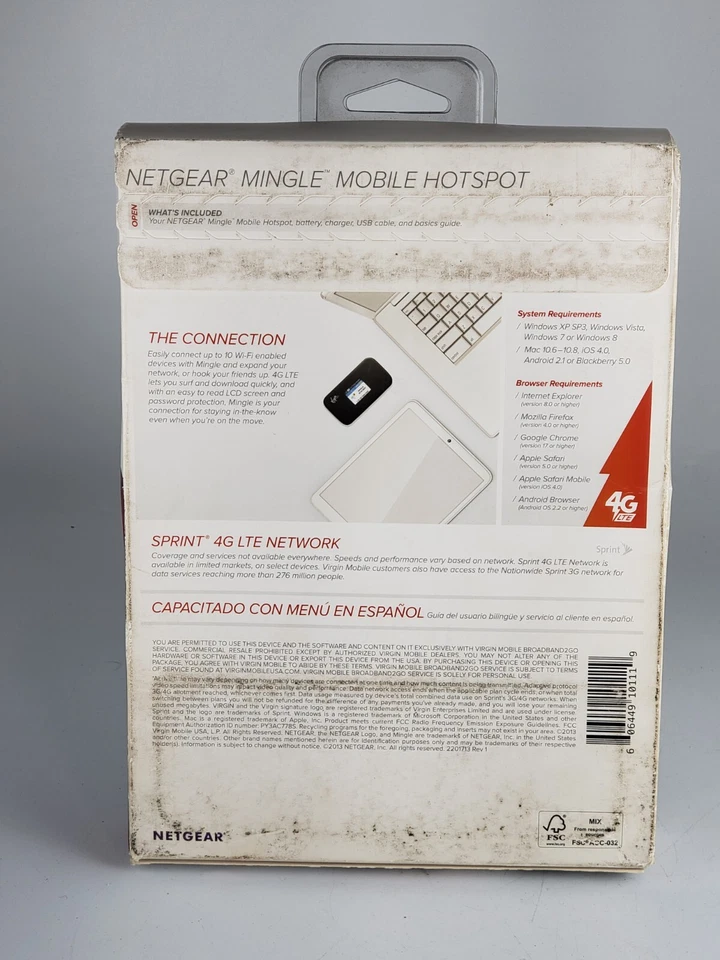 Netgear Mingle Mobile WiFi Hotspot (Virgin Mobile) New Sealed 4G LTE NTGR778AVB - Image 3 of 3