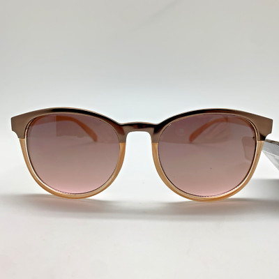 T209.2 Foster Grant TATIANA MCV Fashion Round Gold & Bronze  Sunglasses CAT.2