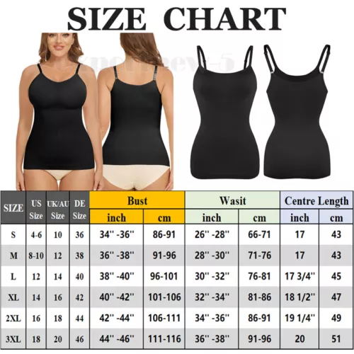 Firm Tummy Waist Control Body Shaper Slimming Cami Shapewear Seamless Vest Top - Picture 16 of 41