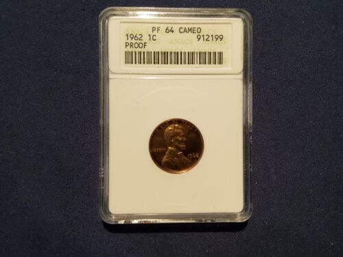 1962 1C Lincoln Memorial Cent Proof ANACS PF 64 CAMEO Small Holder