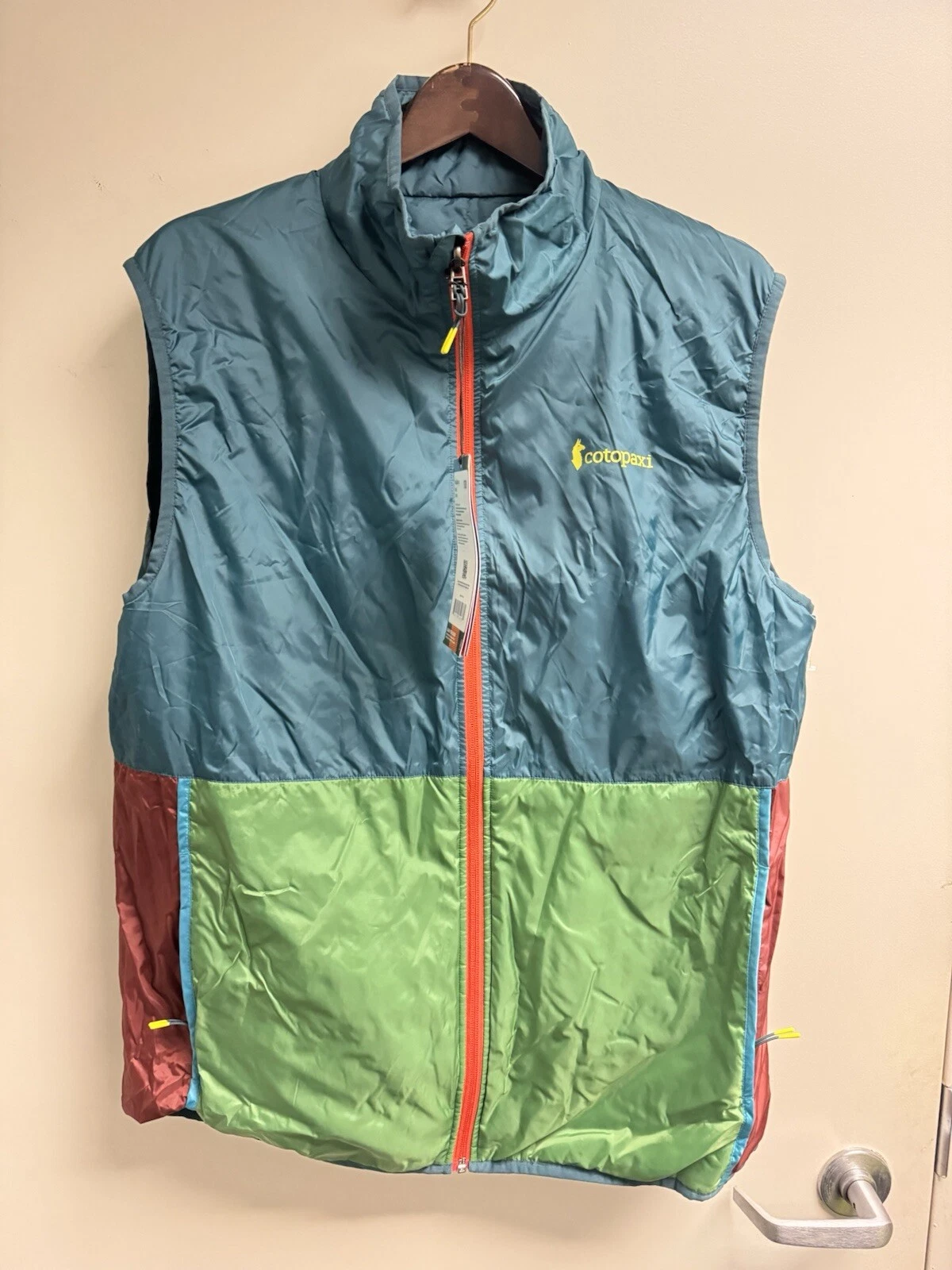 Cotopaxi Vest Adult XL Green Red Teca Calido Full Zip Outdoors Casual Mens