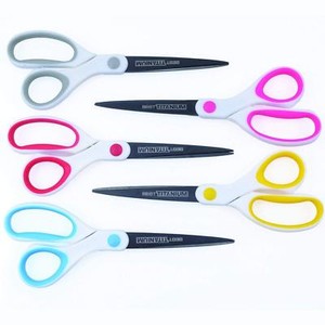 Best Titanium Scissors - 5 Pack - 8" Blade - (Strong Titanium Steel) - Comfortable Soft Handles In A Variety Of Colors - Multi-Purpose Shears - Perfect For Cutting Paper, Fabric, Photos, & More (725407230569)
