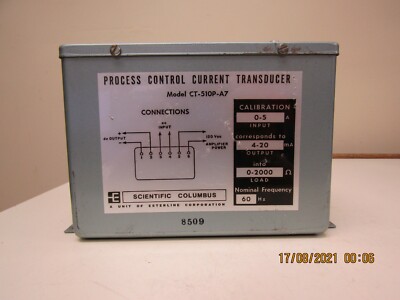 SCIENTIFIC COLUMBUS PROCESS CONTROL CURRENT TRANSDUCER CT-51OP-A7 - USED