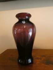 FENTON ART GLASS 10" LAVENDER VASE QVC 