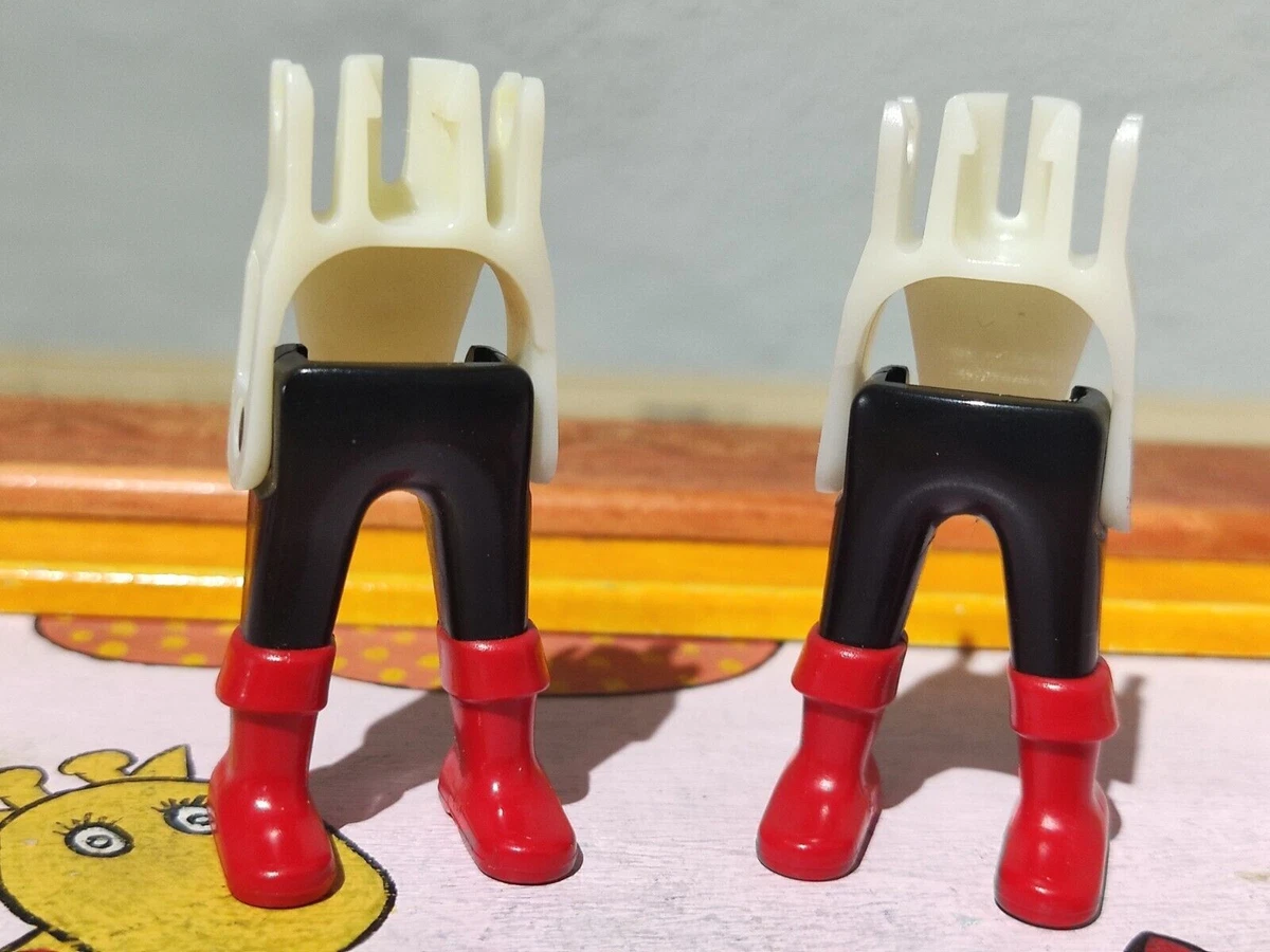 PLAYMOBIL X2 GAMBE NERE STIVALI ROSSI PIRATI ROMANI VICHINGHI