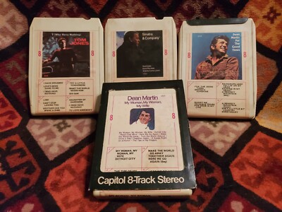 LOT OF 4 VTG 8-TRACK TAPES, SINATRA, DEAN MARTIN, TOM JONES (dme24)