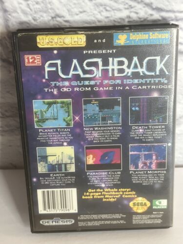 Flashback: The Quest For Identity (Sega Genesis) Cart & Case, No Manual - Tested - Picture 2 of 10