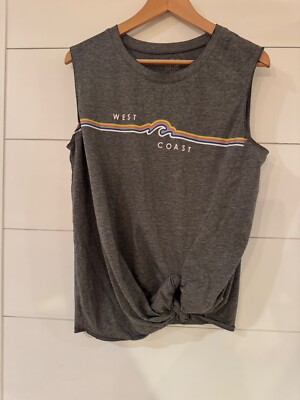 SO perfect tee women's grey sleeveless shirt West Coast size XL
