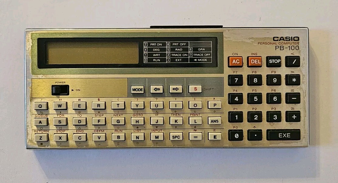 昭和レトロCASIOポケットコンピュータPB-100 レア　★ジャンク品★ VINTAGE CASIO PB-100 Mini Personal Pocket Computer Basic