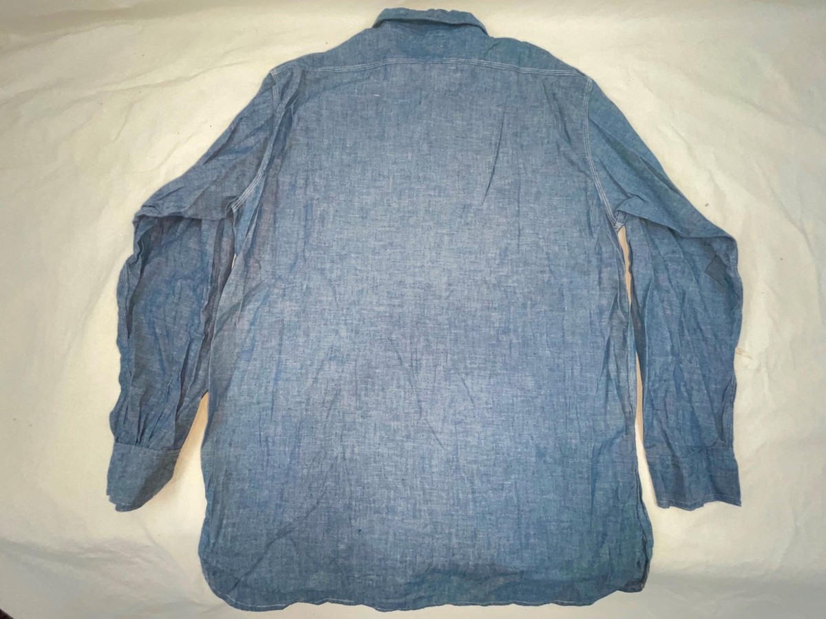 40s〜50s Bluechambrayworkshirt Vintage shirt, 1940s work shirt, 1940s chambray shirt… - Gem