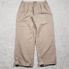 Vintage POLO RALPH LAUREN Pants Mens 36x30 Brown Double Pleated Trouser Andrew