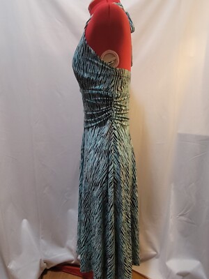 Evan Picone Teal Black Halter Dress. Size 12 | eBay