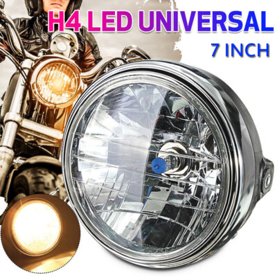 7'' Motorrad Scheinwerfer H4 Rund Lampe 12V Für Honda Suzuki Yamaha CB1300 CB500