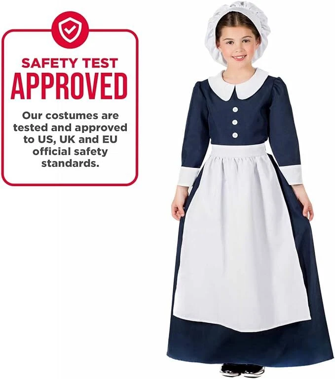 Disfraz de enfermera histórico para niñas Vestido de ruiseñor Florencia Halloween Foto 4 de 4