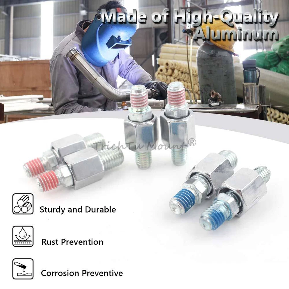 Motorcycle Mirror Handlebar Bolt Screw 8mm 10mm Thread Adapter E-Bike Scooter M8 - Imagem 4 de 4