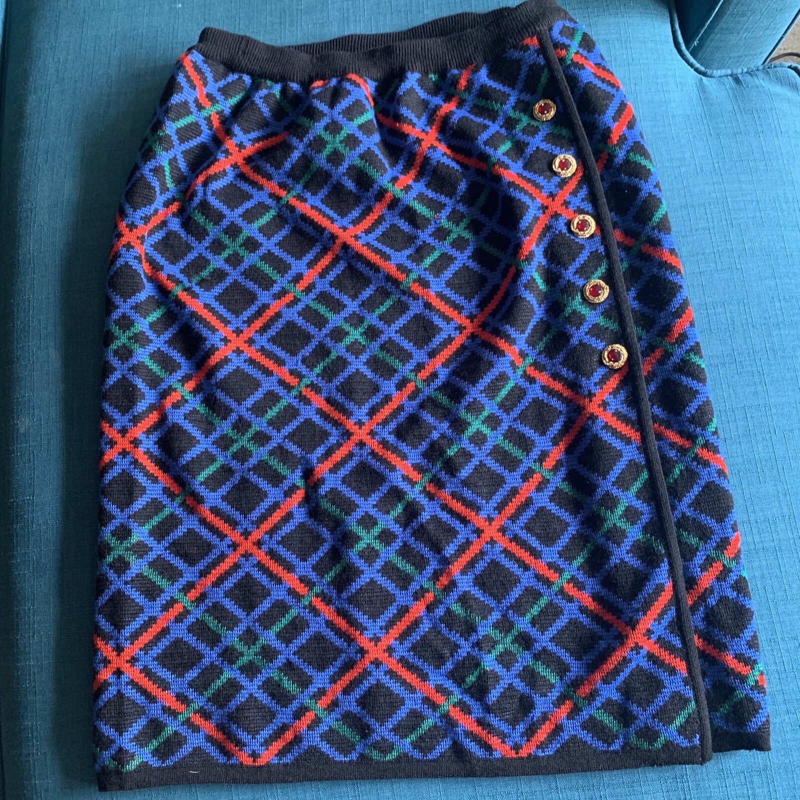 GONNA VINTAGE YVES SAINT LAURENT RIVE GAUCHE stile 780 taglia 49 colore 2 lana