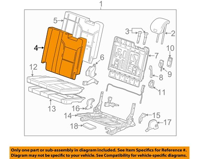 GM OEM 16-23 Escalade ESV Seats Tracks Third Row Seats-Seat Back Cover ...