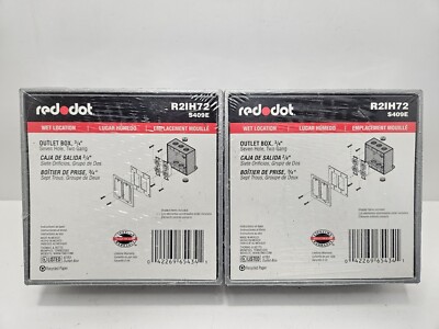 RED DOT R2IH7-2 S409E ALUMINUM WEATHERPROOF OUTLET BOX 2 GANG, (7) 3/4'', 2'' DEEP