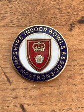 hampshire indoor bowls association patron .enamel badge