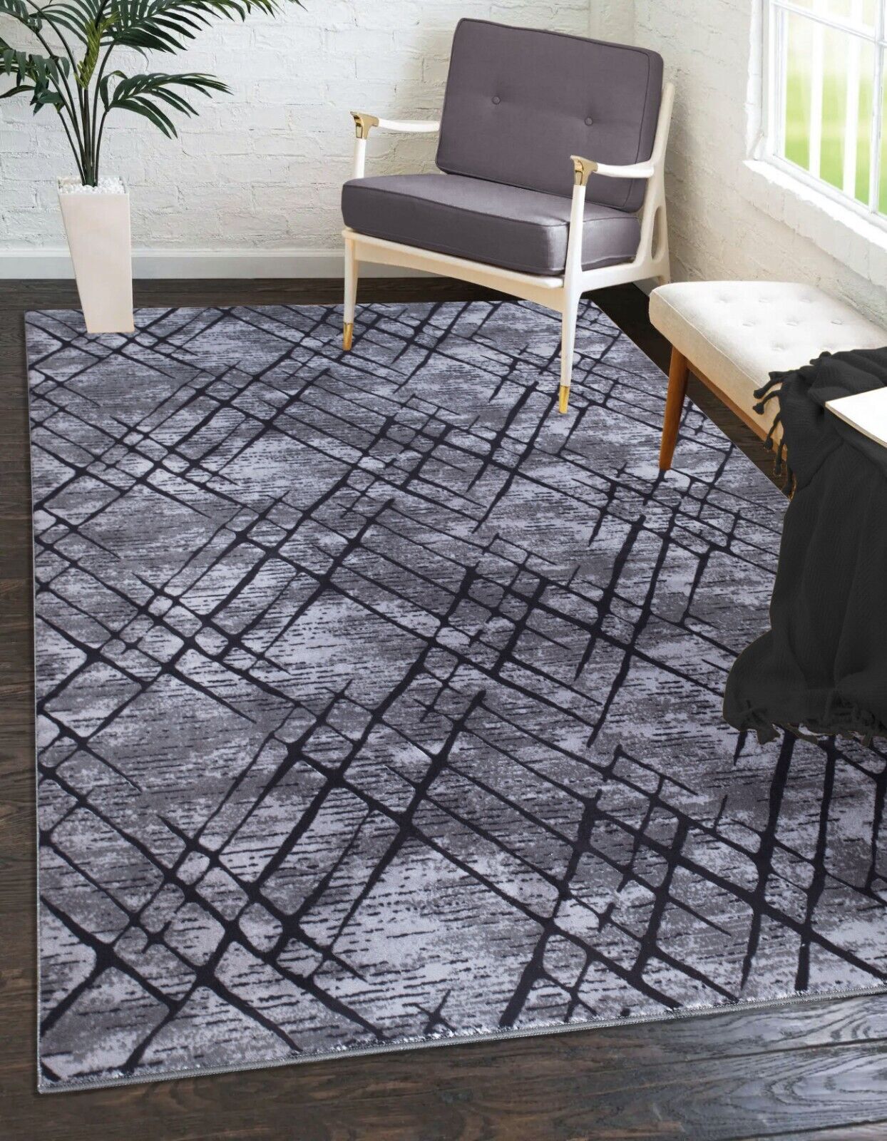 Modern Large Area Rug Non Slip Bedroom Living Room Carpet Washable Kitchen Mats eBay