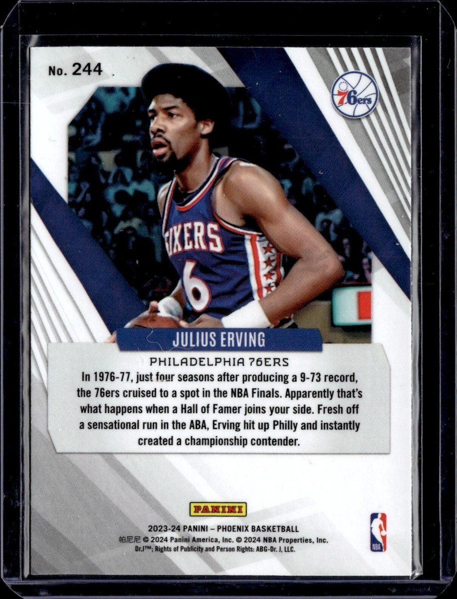 2023-24 Panini Phoenix #244 Julius Erving Teal Lazer Philadelphia