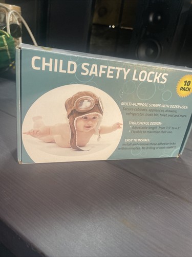 Child Safety Strap Locks (10 Pack) Baby Locks for Cabinets and Drawers, Toilet, - Picture 7 of 7