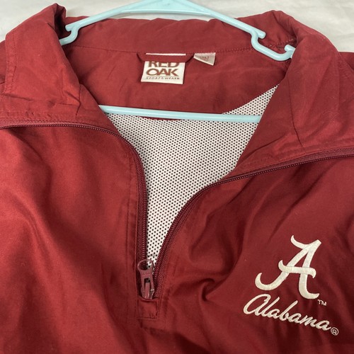 Sz XL VTG Red Oak ALABAMA Crimson Tide V Neck Pullover Half Windbreaker Jacket - Picture 9 of 13