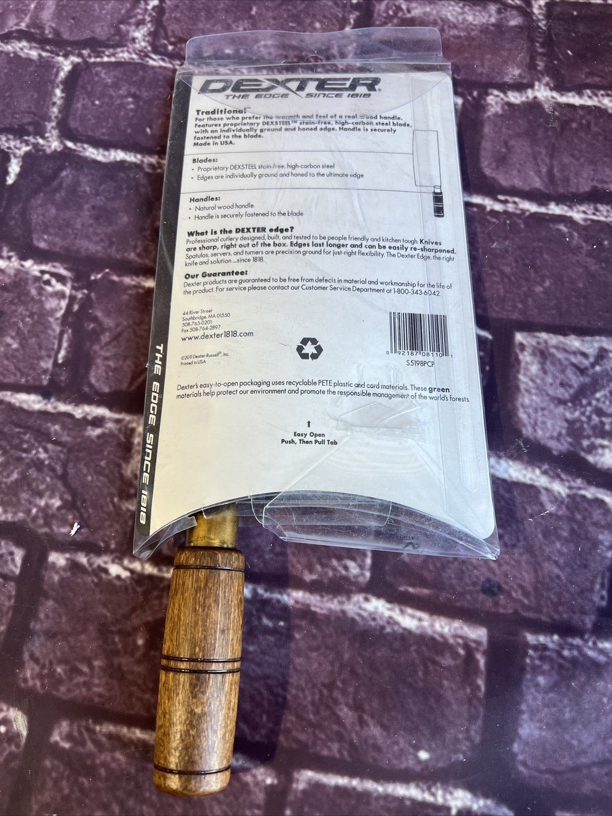 Dexter USA 8X3.25 in Traditional Chinese Chefs Knife Wood Handle S5198