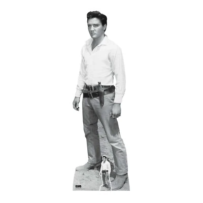 Elvis Cowboy Noir et Blanc Taille Réelle en Carton Découpe Avec Sans Mini Debout - Photo 1/3