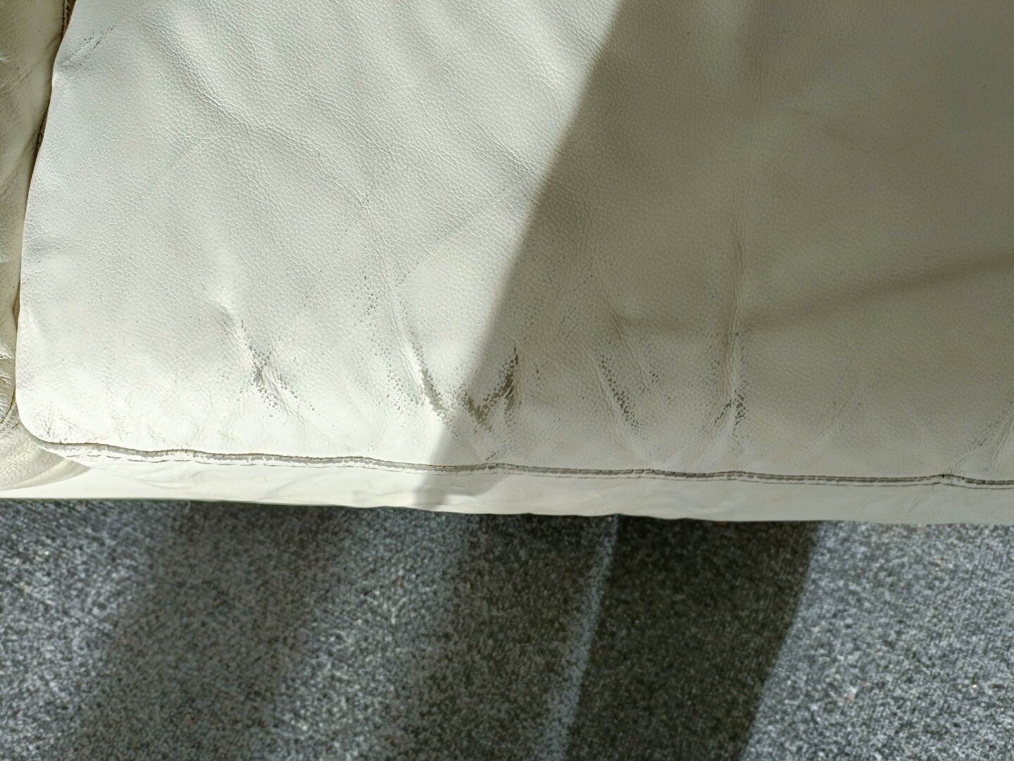 NEXT cream leather corner sofa and footstool CS I12 eBay