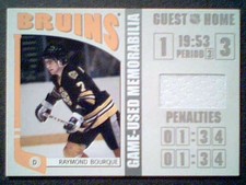 RAY BOURQUE   AUTHENTIC PIECE OF A BOSTON BRUINS GAME-USED JERSEY /70   SP