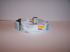 Wet Nose Designs Big Dog Colorful Easter Egg Plaid Dog Collar Spring Glitter