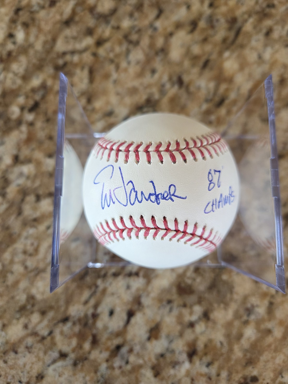 Tim Laudner Auto signed OMLB '87 Champs' Inscription Twins world series NICE SIG