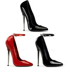 Pleaser Devious Pointed Toe Brass Heel Pumps Extreme Adult Women Dagger01