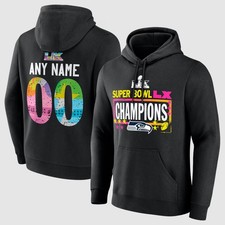   SALE Seattle Seahawks Super Bowl LX Champions Custom Name  Number Hoodie