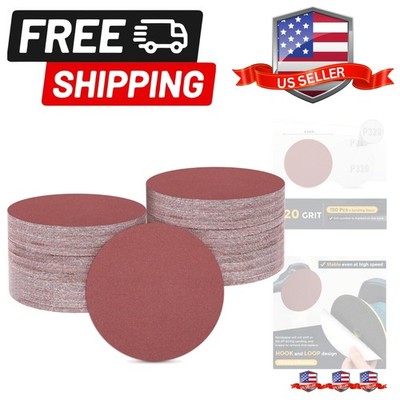 150 Pcs 2 Inch Sanding Discs, 320 Grit Hook and Loop Sandpaper, No-Hole Alumi...