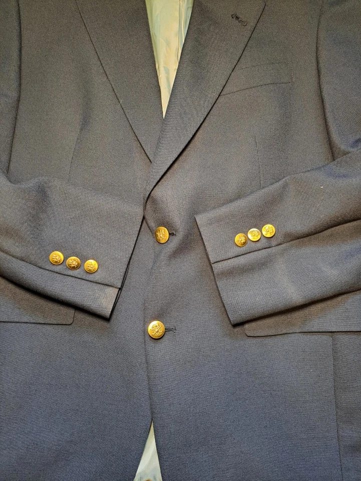 VINTAGE Jack Nicklaus Blazer Mens 38S Navy Gold Buttons - Image 4 of 4