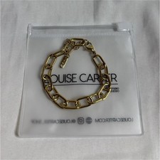 Louise Carter Gold Tone Stainless Steel Paperclip Chain Bracelet, Adjustable