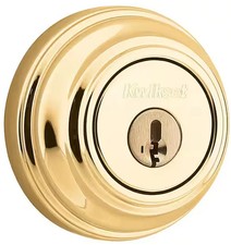 Polished Brass Single Cylinder Deadbolt featuring SmartKey Security