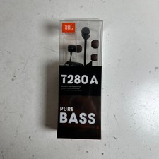 JBL T280A Black Wired In-Line Pure Bass Sound Stereo In-Ear Headphones