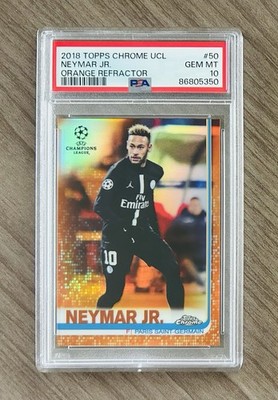 2018-19 Topps Chrome UEFA Neymar Jr. Orange Refractor #/25 PSA 10