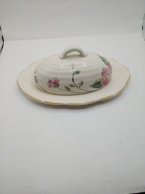 1/4 Lb Covered Butter Dish Silk Rose By Pfaltzgraff