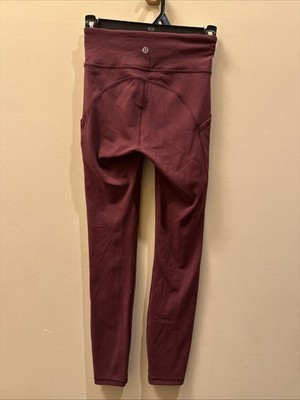 Lululemon Align HR Leggings 25 with Pockets Size 2 Mulled Wine
