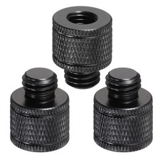3Pcs Aluminum Alloy M8 Female to M10 Male Tripod Screw Adapter, Black