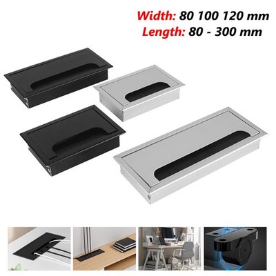 Aluminium Alloy Computer Desk Grommet Table Cable Tidy Wire Hole Cover Rectangle