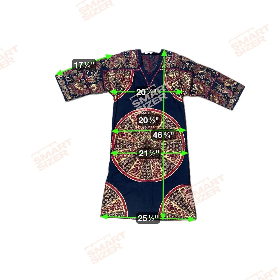 Neiman Marcus женщин кафтан платье маленький темно-синий винтажный украшенный миссис Roper богемное - Изображение 3 из 4