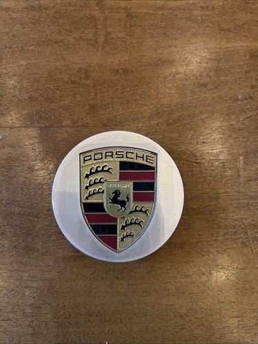 OEM Porsche Wheel Center Cap - Silver W/ Color Crest